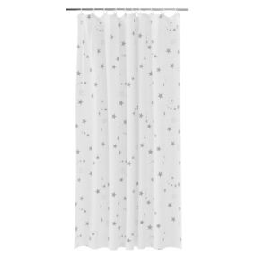 GoodHome Drawa White & silver Stars Shower curtain (L)1800mm