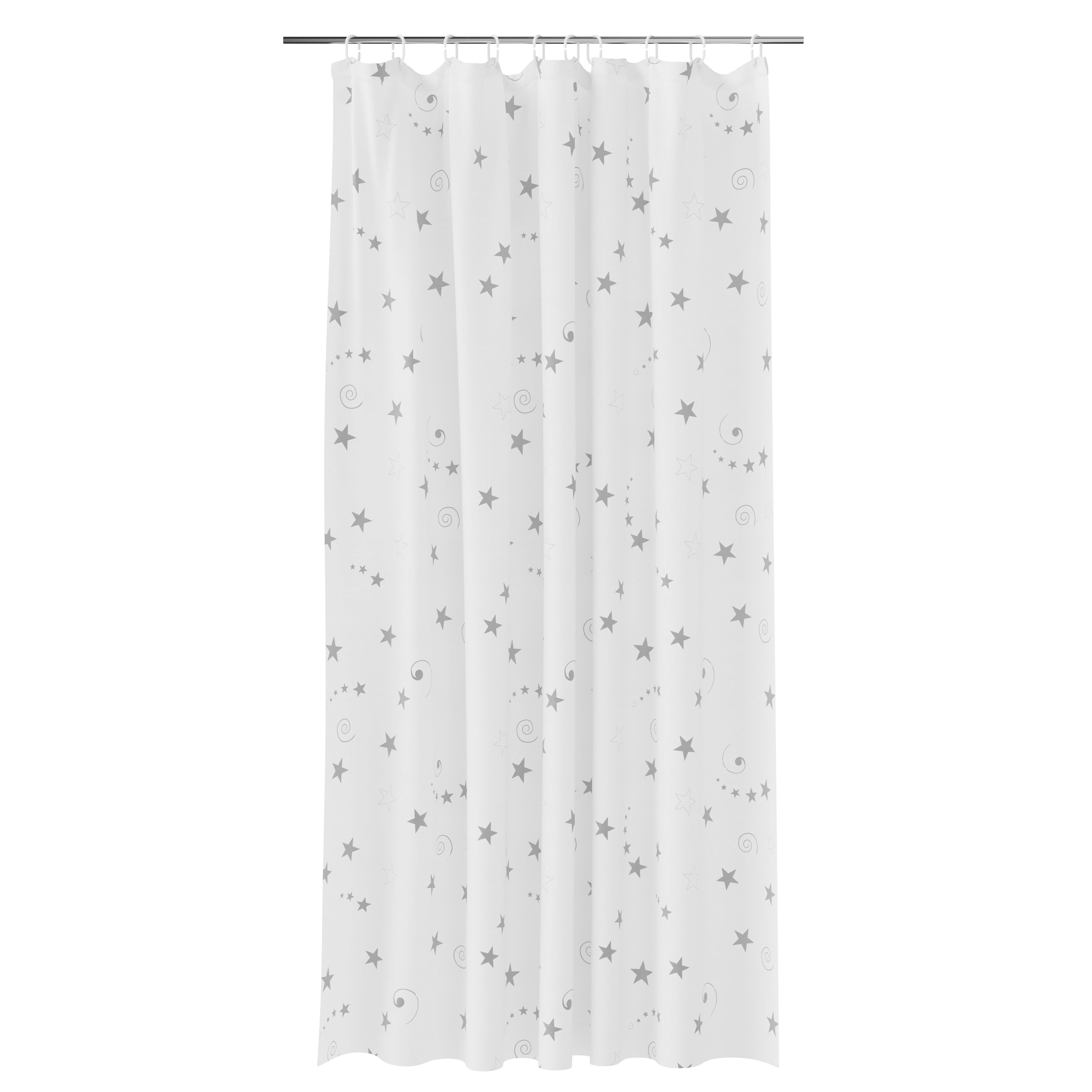 White silver shop shower curtain