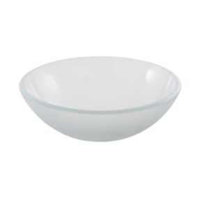 GoodHome Drina Clear Round Counter-mounted Counter top Basin