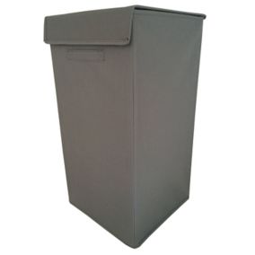 GoodHome Drina Grey Polyester (PES) & polypropylene (PP) Laundry bin, 52L