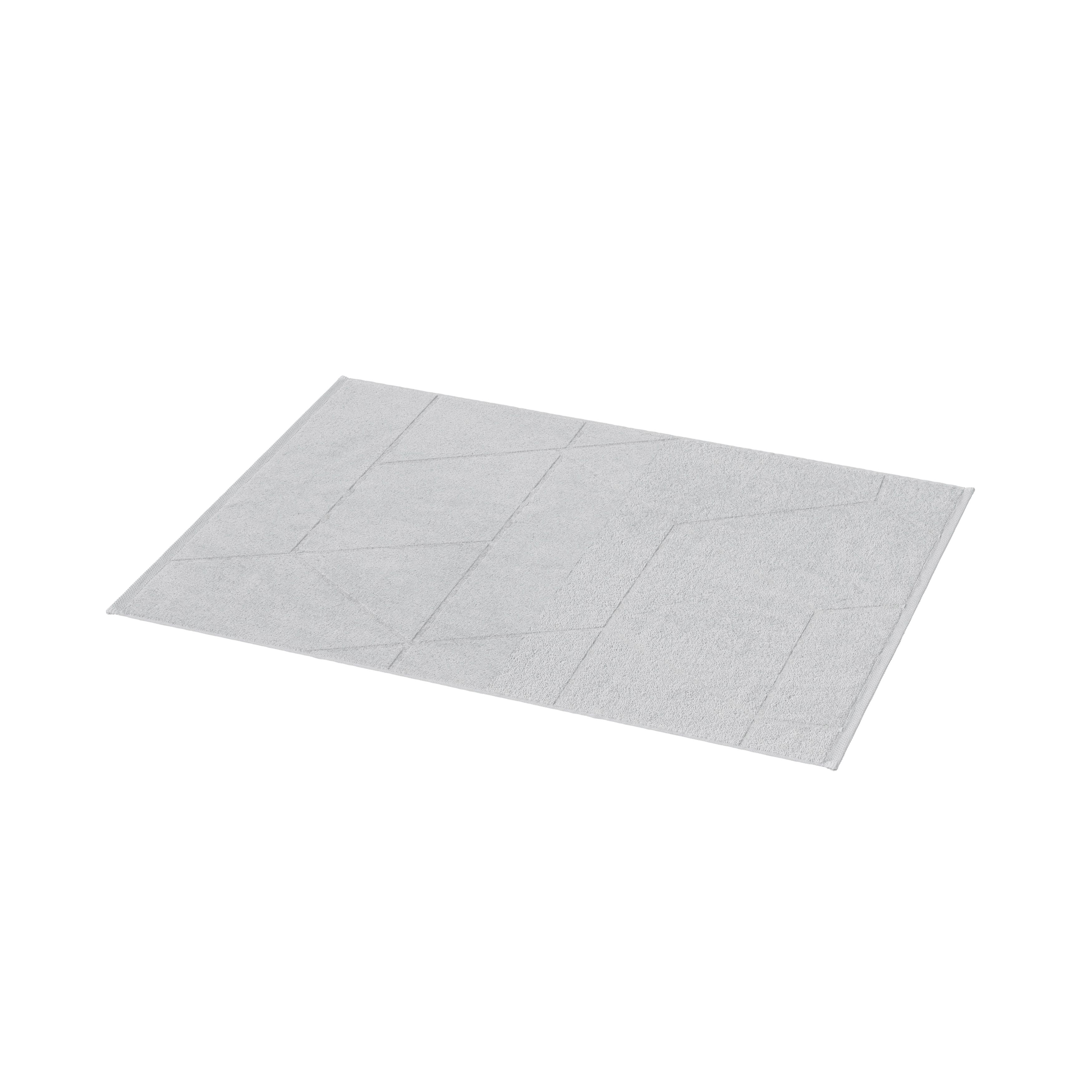 GoodHome Drina High rise grey Plain Rectangular Bath mat (L)50cm (W)70cm