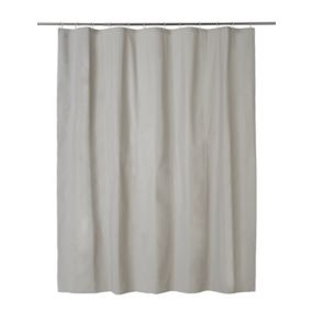 GoodHome Drina Taupe Plain Shower curtain (H)200cm (W)180cm