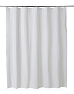 GoodHome Drina White Plain Shower curtain (L)2000mm