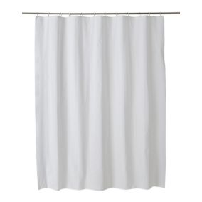 GoodHome Drina White Plain Shower curtain (L)2000mm