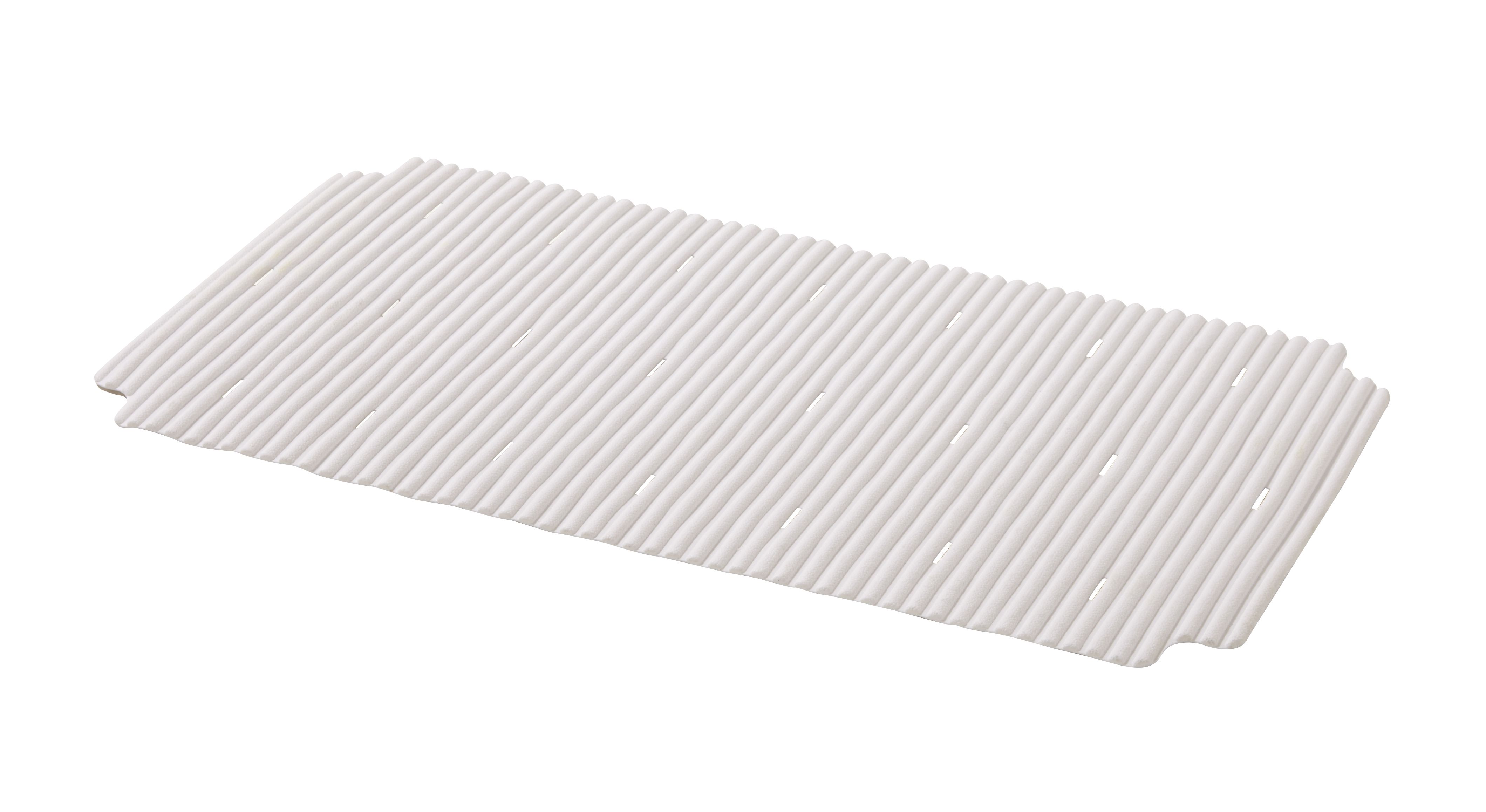 GoodHome Drina White Ridged Rectangular Bath & shower mat (L)69cm (W)36cm