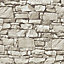 GoodHome Druye Light grey Stone effect Textured Wallpaper