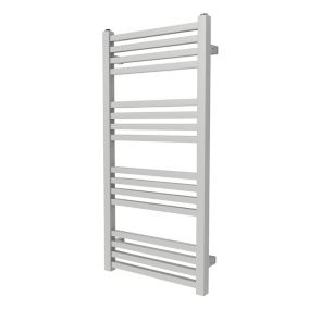 GoodHome Duala, Grey Vertical Flat Towel radiator (W)400mm x (H)828mm