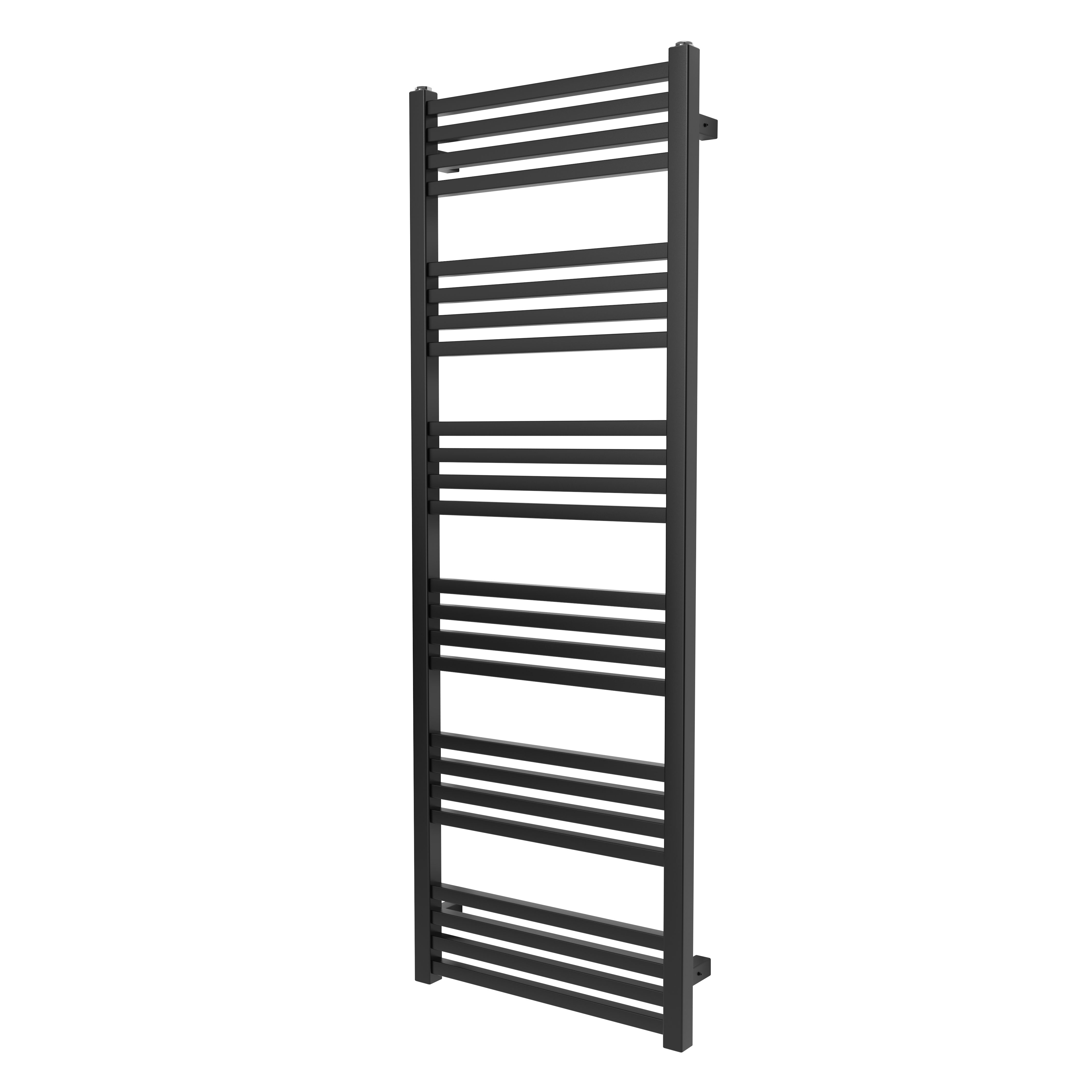 GoodHome Duala Vertical Towel radiator, Black (W)450mm (H)1272mm