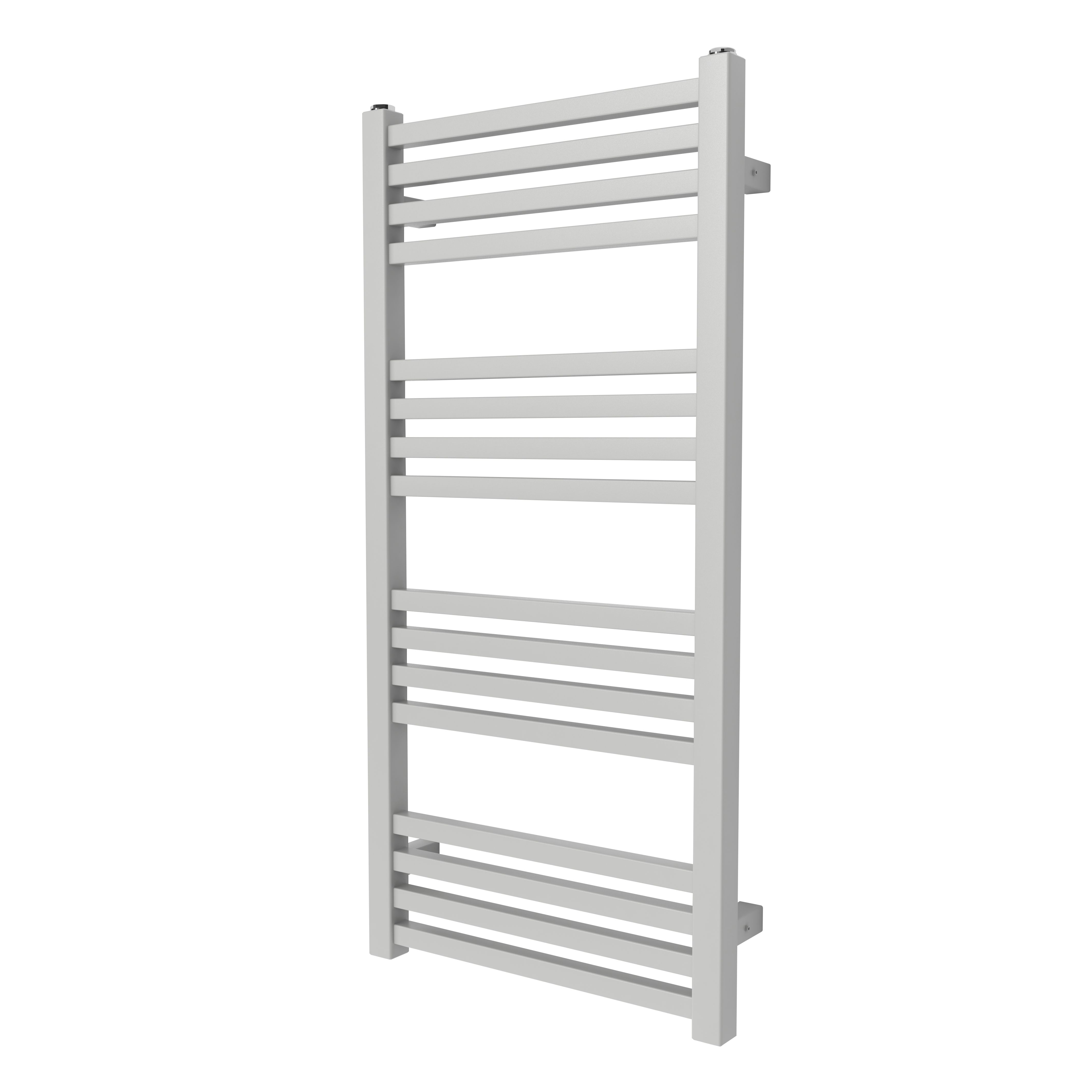 GoodHome Duala Vertical Towel radiator, Grey (W)400mm (H)828mm