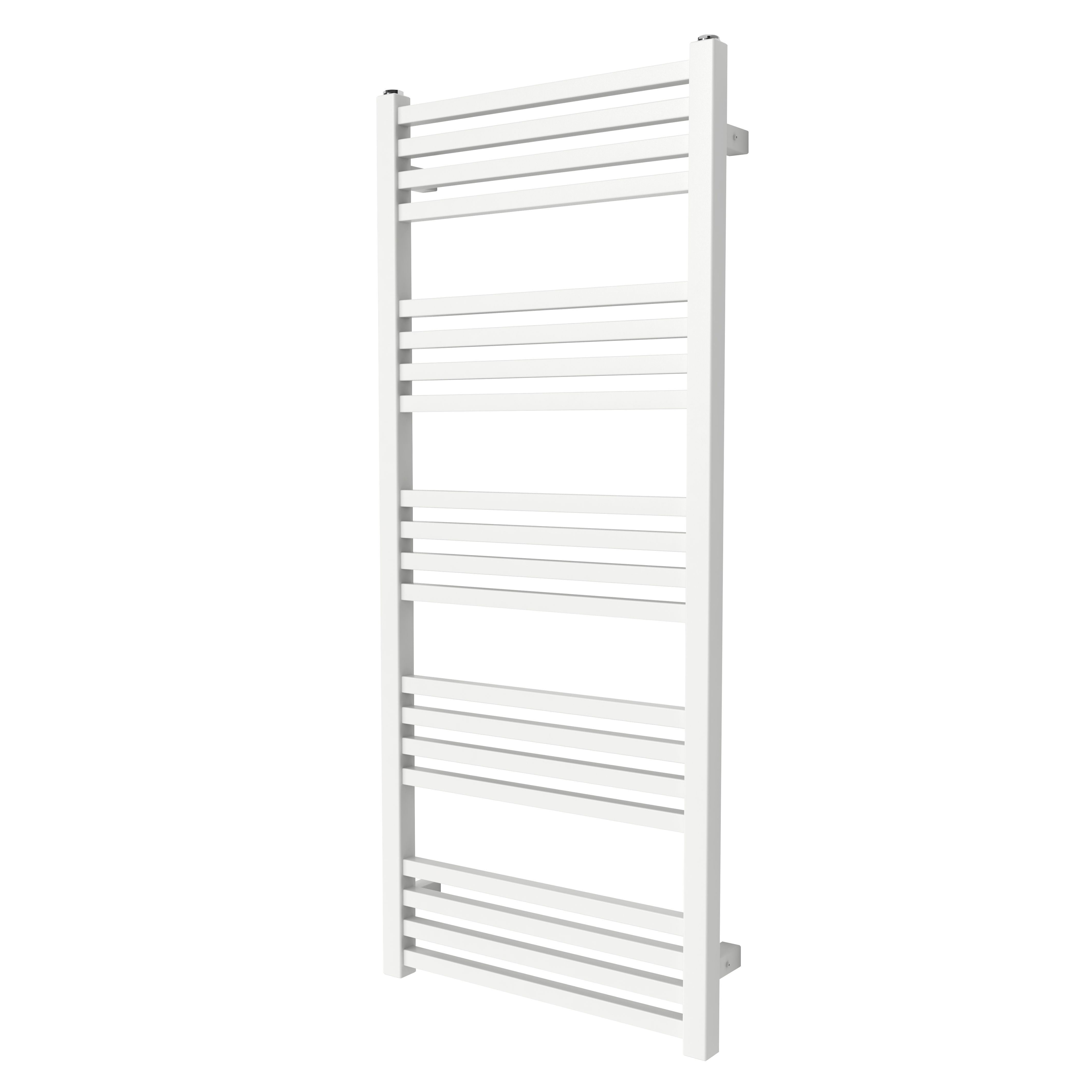 GoodHome Duala Vertical Towel radiator, White (W)450mm (H)1050mm