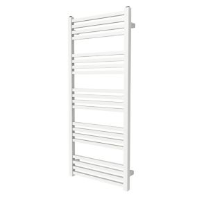 GoodHome Duala Vertical Towel radiator, White (W)450mm (H)1050mm