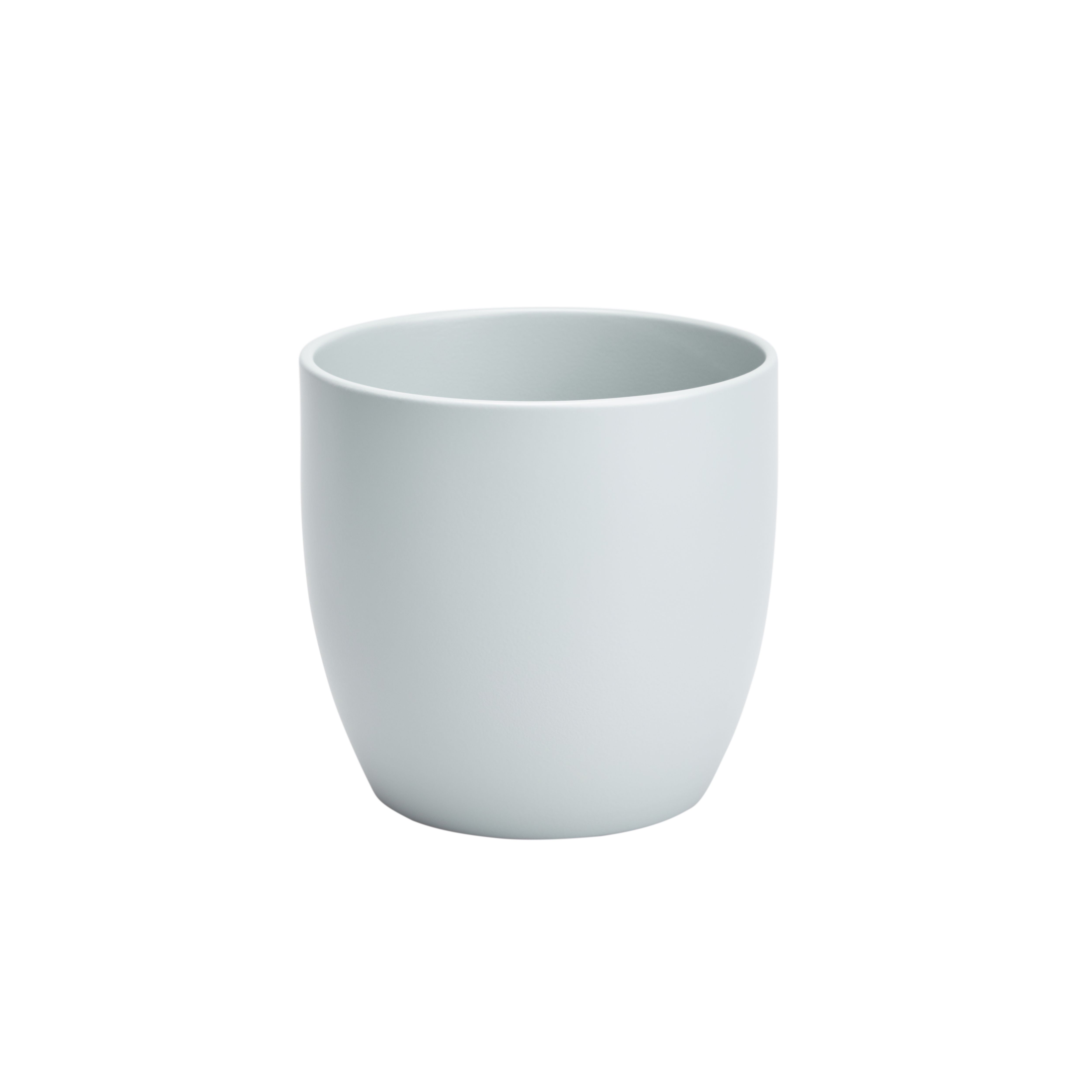 GoodHome Duck egg Ceramic Circular Plant pot (Dia) 16.2cm, (H)15cm, 2.1L