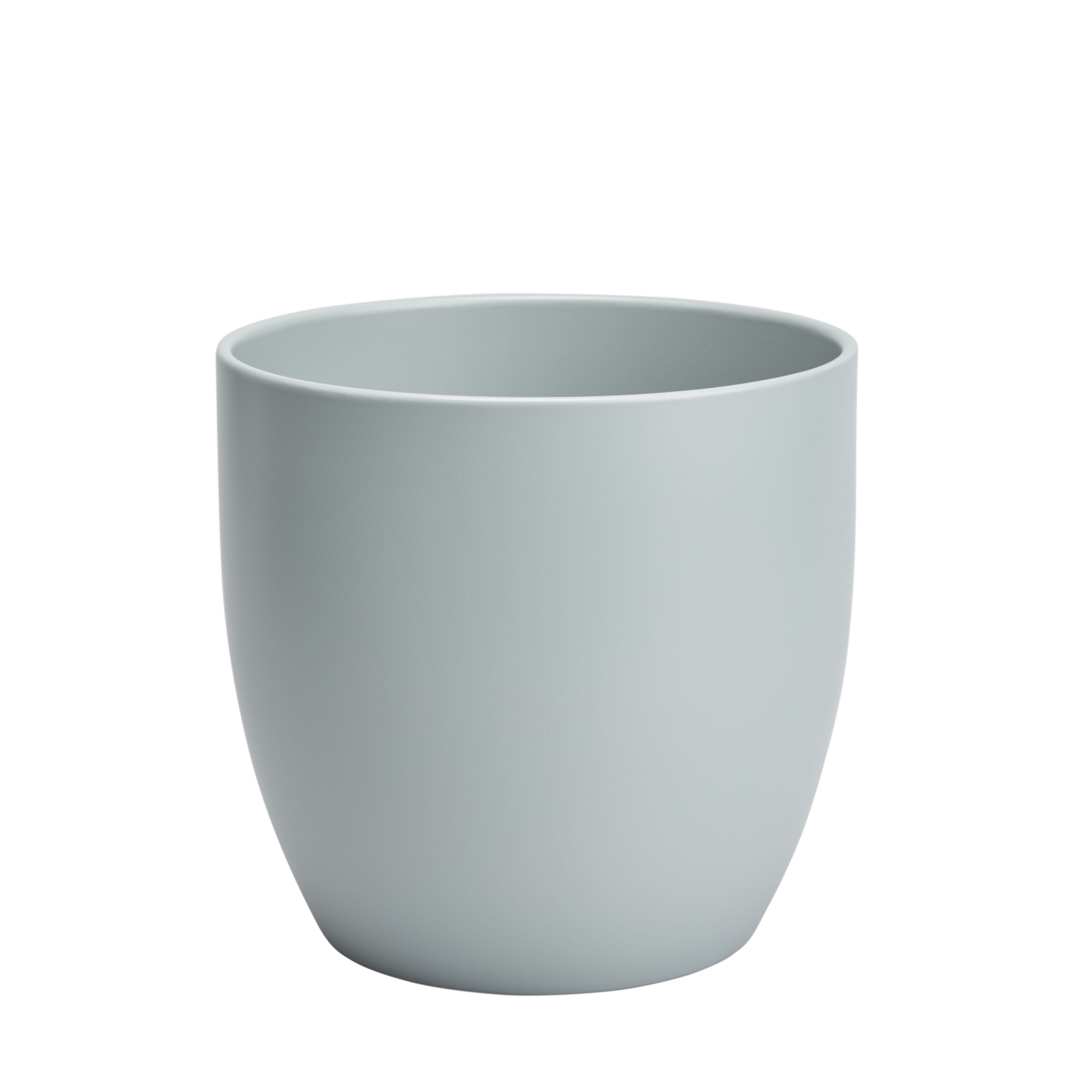 GoodHome Duck egg Ceramic Circular Plant pot (Dia)21.5cm | DIY at B&Q