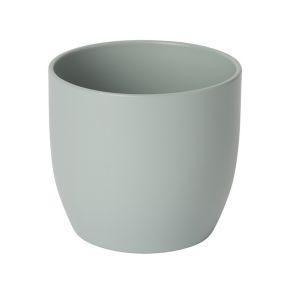 GoodHome Duck egg Ceramic Round Plant pot (Dia) 14.4cm, (H)12.5cm, 1.4L