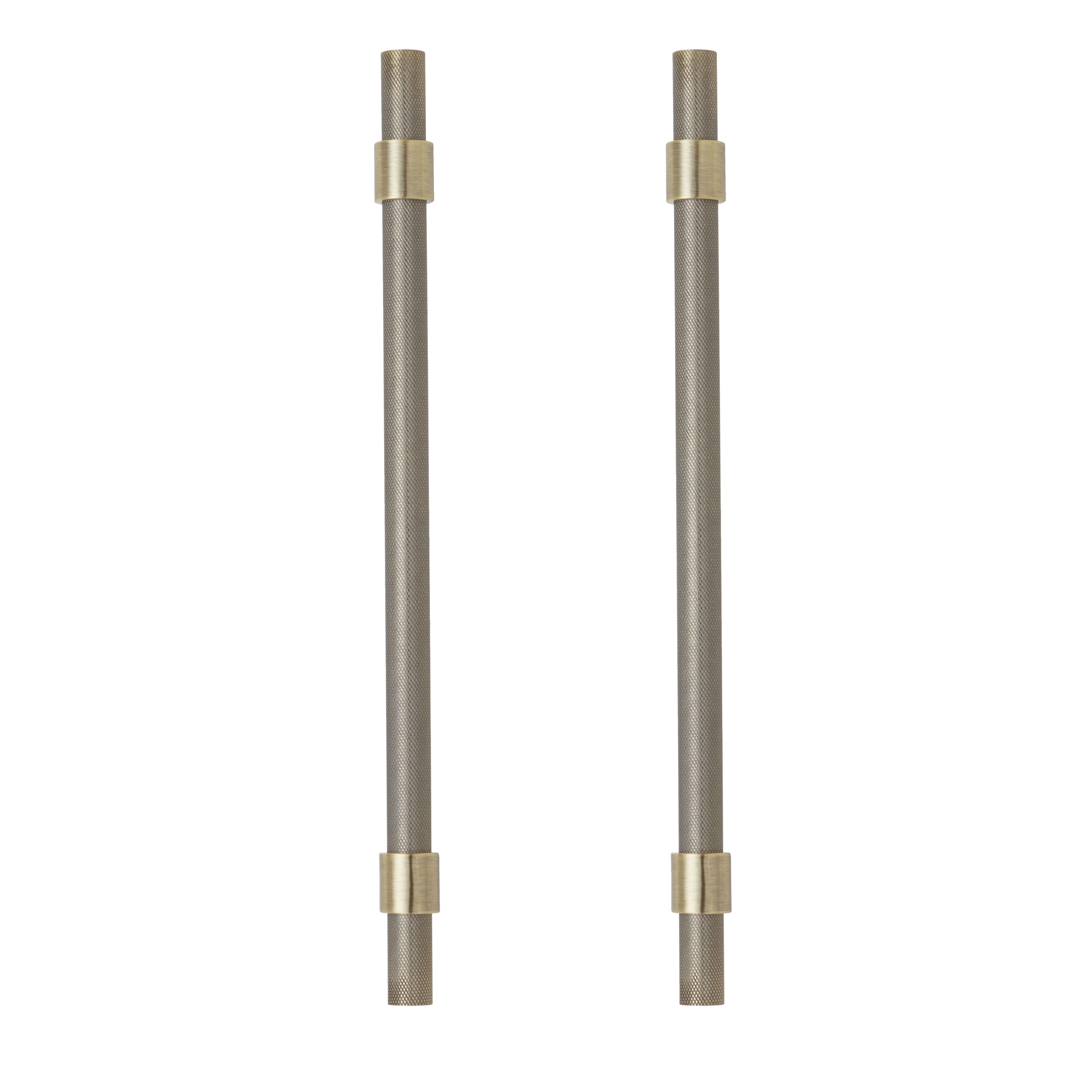 GoodHome Dukkah Antique brass effect Kitchen cabinets Bar Pull Handle, (L)257mm x (D)35mm, Pack of 2