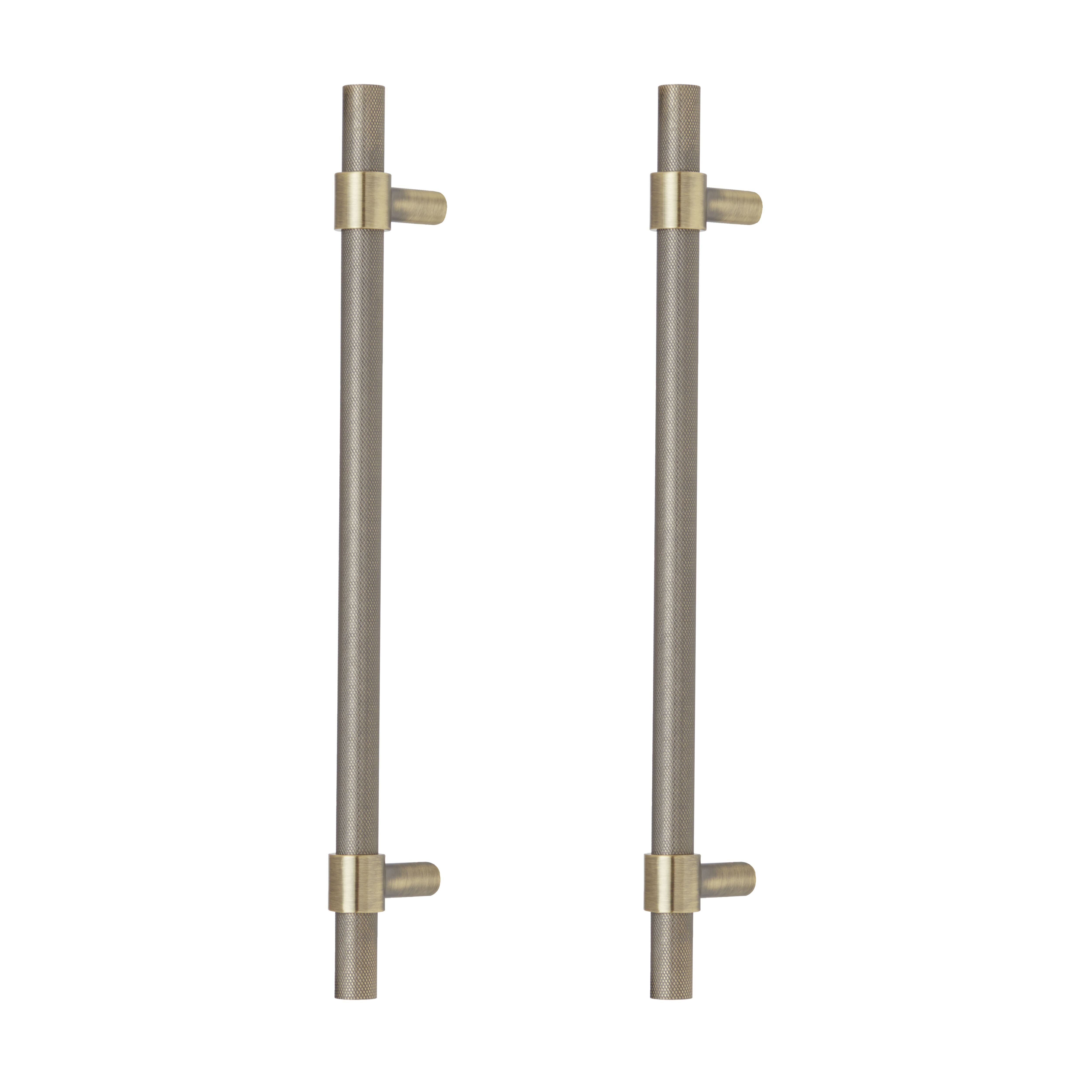 GoodHome Dukkah Antique brass effect Kitchen cabinets Bar Pull Handle, (L)257mm x (D)35mm, Pack of 2