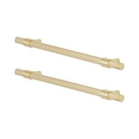 GoodHome Dukkah Brass effect Kitchen Cabinet Bar Pull Handle (L)25.7cm (D)35mm, Pack of 2