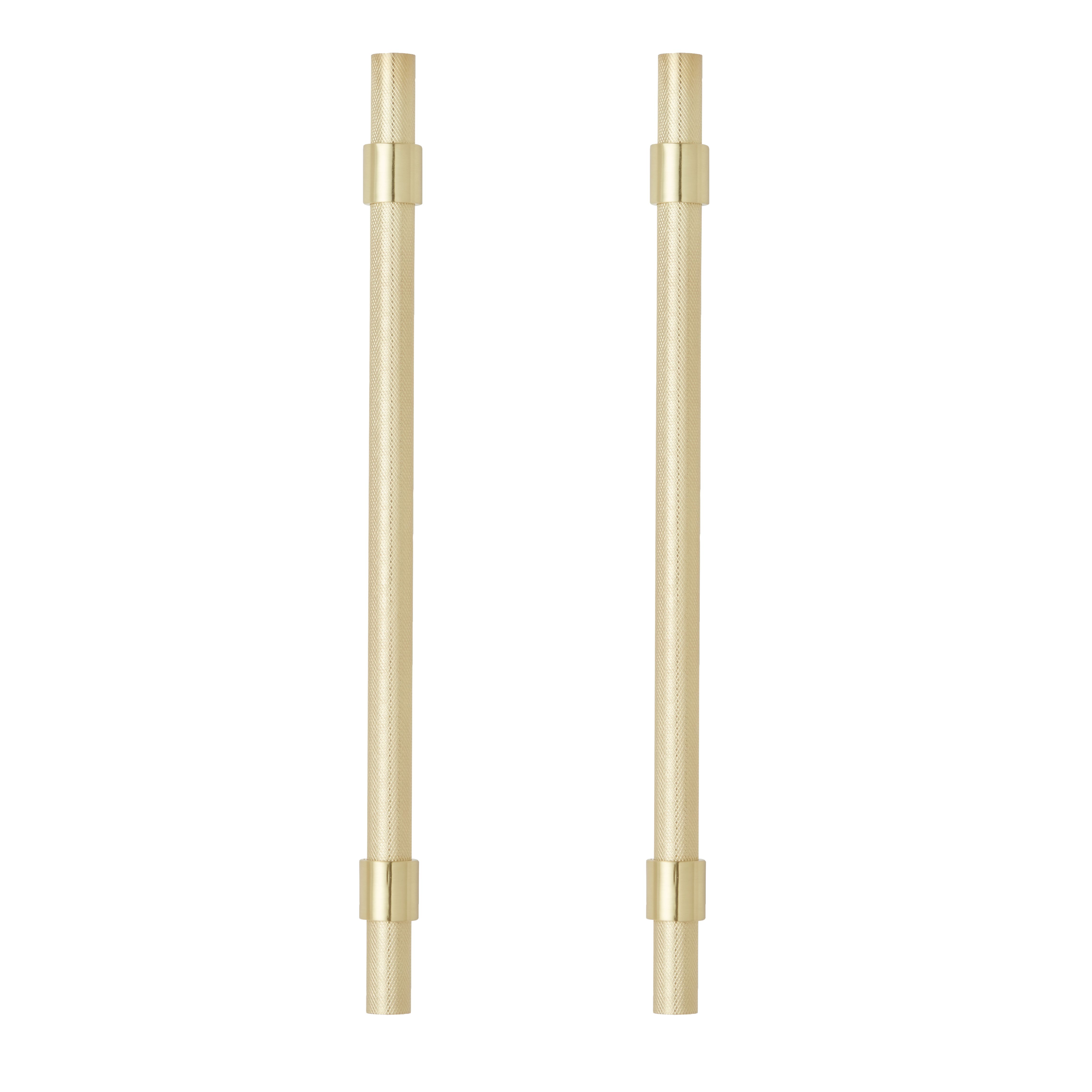 GoodHome Dukkah Brass effect Kitchen Cabinet Bar Pull Handle, (L)257mm x (D)35mm, Pack of 2