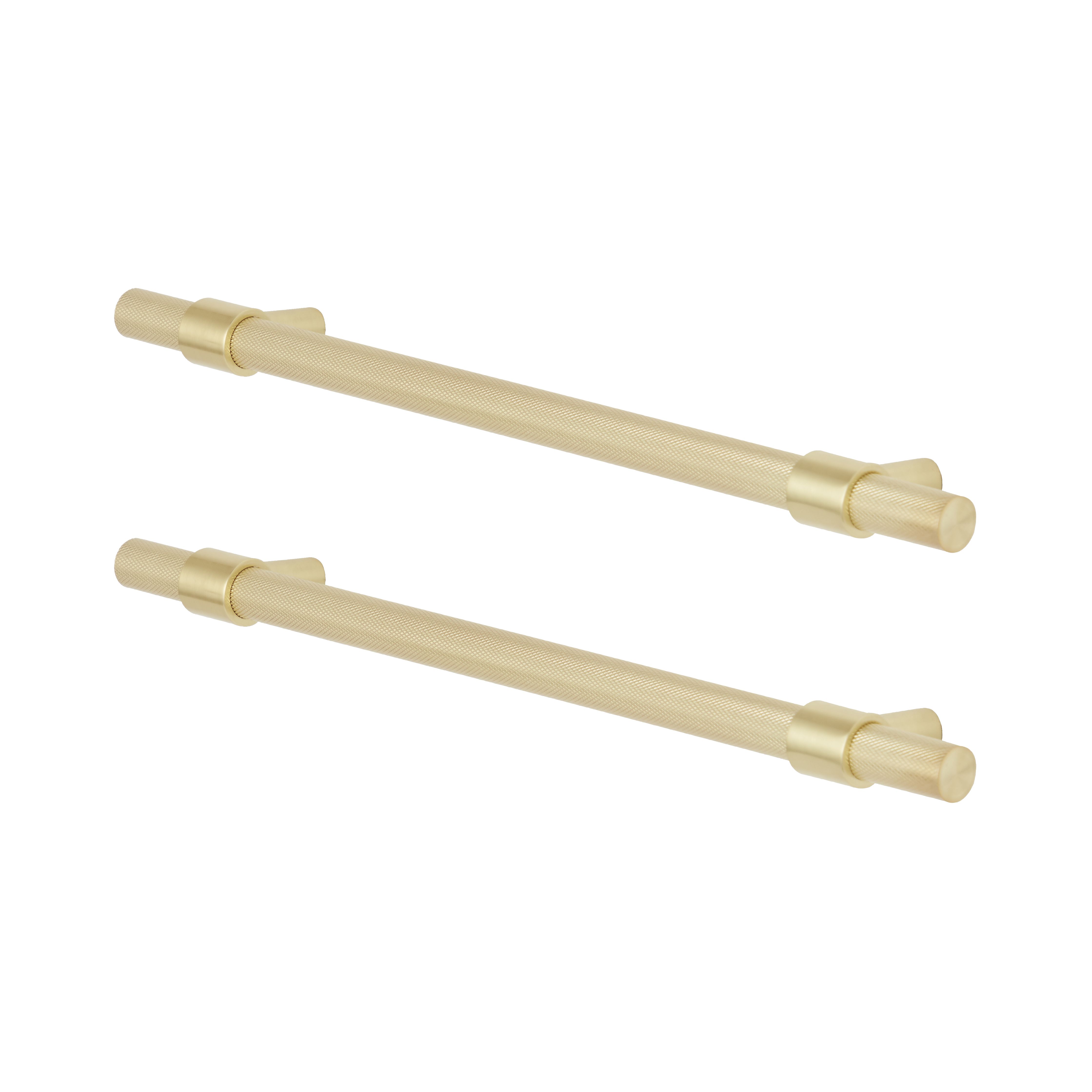 GoodHome Dukkah Brass effect Kitchen Cabinet Bar Pull Handle, (L)257mm x (D)35mm, Pack of 2