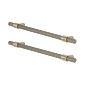 GoodHome Dukkah Brass effect Kitchen cabinets Bar Handle (L)25.7cm, Pack of 2