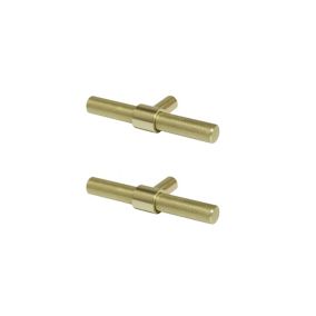 GoodHome Dukkah Brass effect Kitchen cabinets Handle (L)6.5cm, Pack of 2