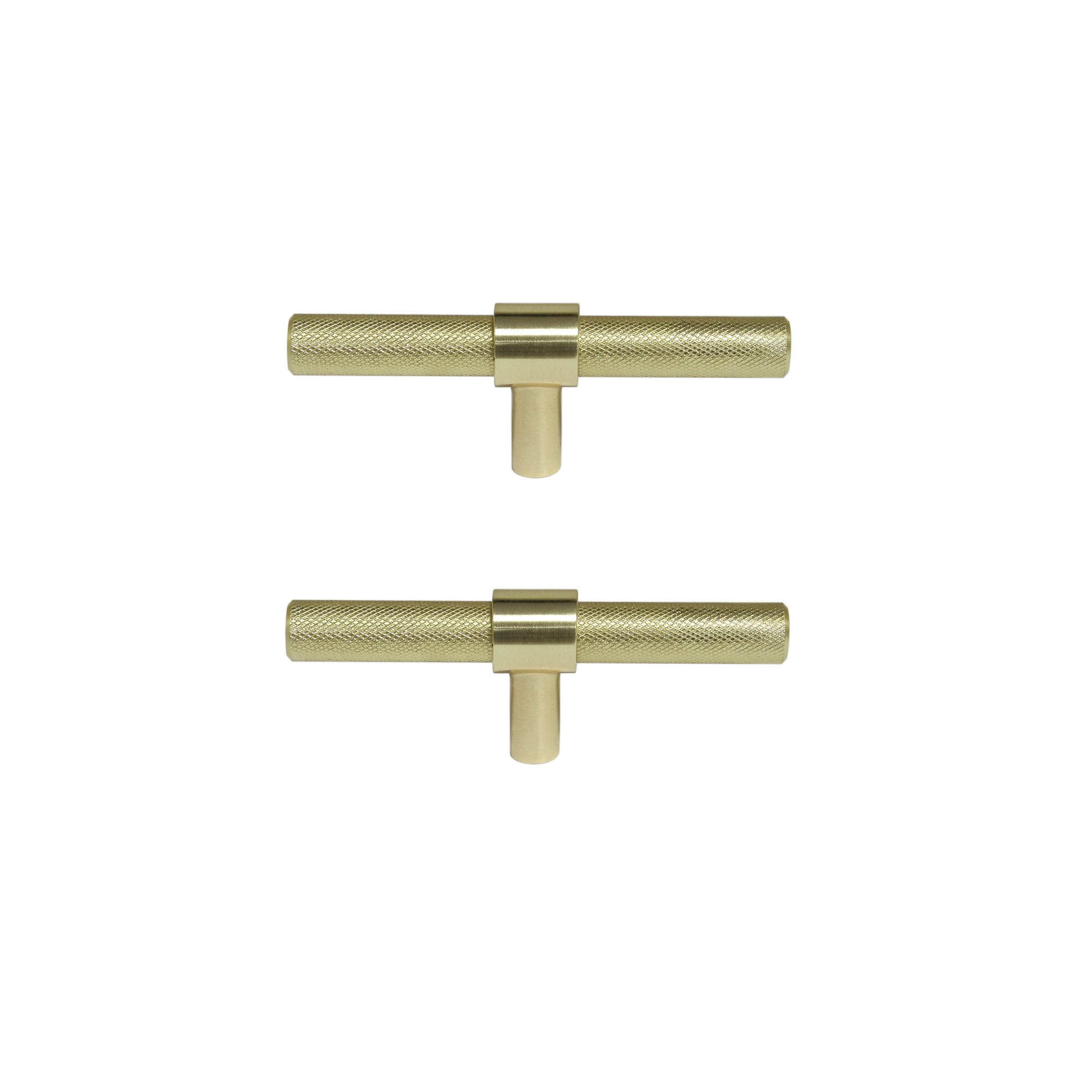 GoodHome Dukkah Brass effect Kitchen cabinets Handle (L)6.5cm, Pack of 2