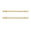 GoodHome Dukkah Brushed Gold Brass effect Bar Cabinet Handle (L)257mm, Pack of 2