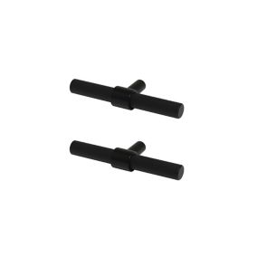 GoodHome Dukkah Matt Black Kitchen cabinets T-shaped Pull Handle (L)6.5cm (D)35mm, Pack of 2