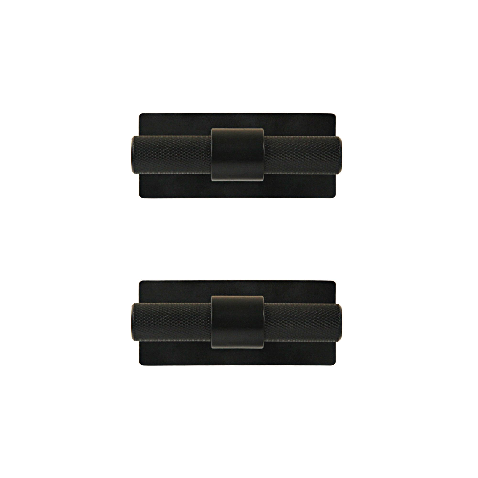 GoodHome Dukkah Matt Black Kitchen cabinets T-shaped Pull Handle (L)6.5cm (D)35mm, Pack of 2