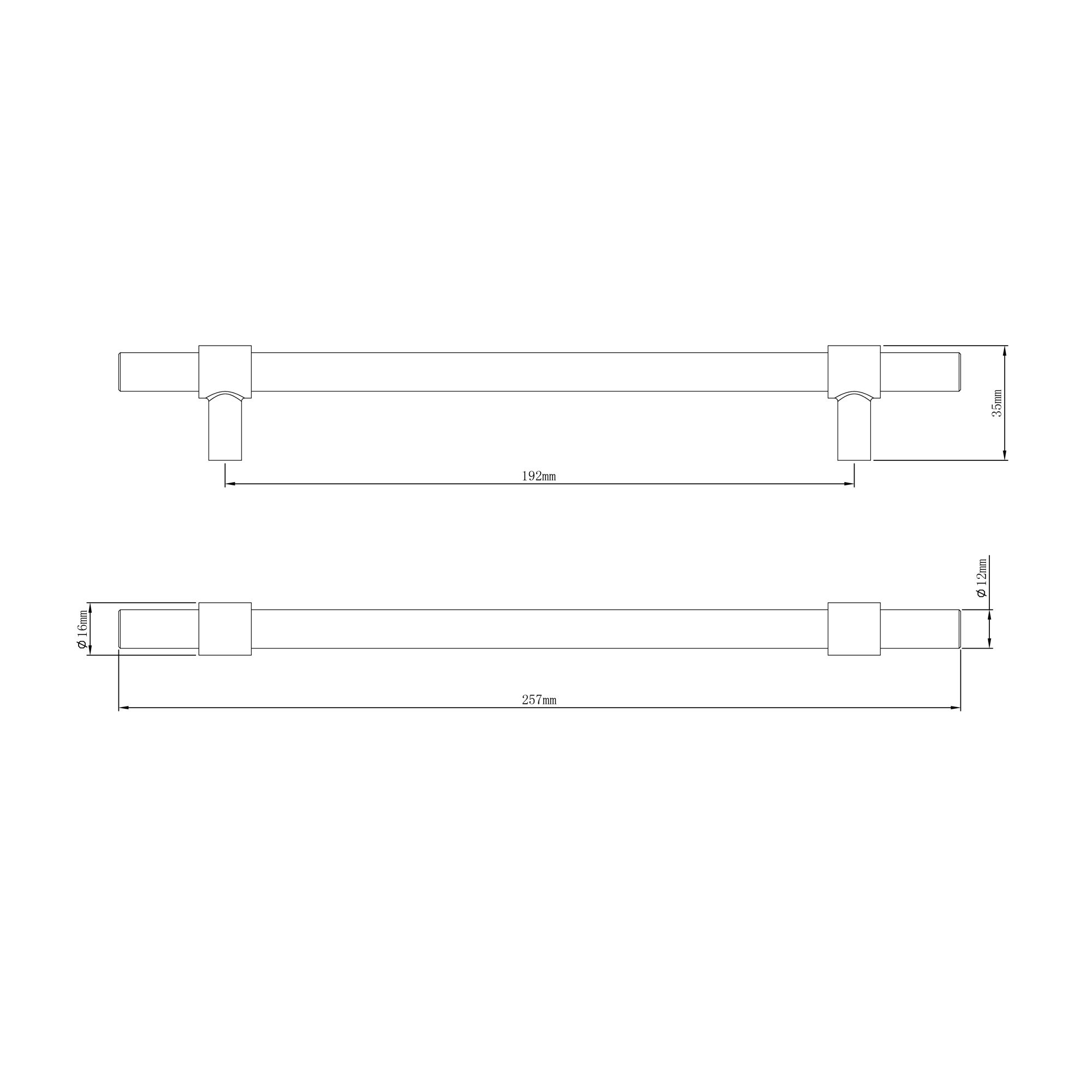 GoodHome Dukkah Satin Nickel effect Kitchen cabinets Bar Pull Handle (L)25.7cm (D)35mm, Pack of 2