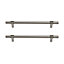 GoodHome Dukkah Satin Nickel effect Kitchen cabinets Handle (L)25.7cm, Pack of 2