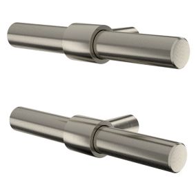 GoodHome Dukkah Satin Nickel effect Kitchen cabinets Handle (L)6.5cm, Pack of 2