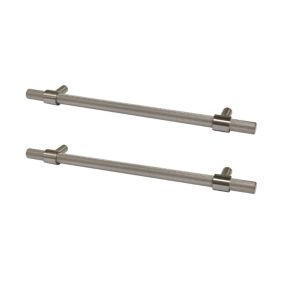 GoodHome Dukkah Satin Nickel effect Kitchen cabinets Pull Handle (L)257mm