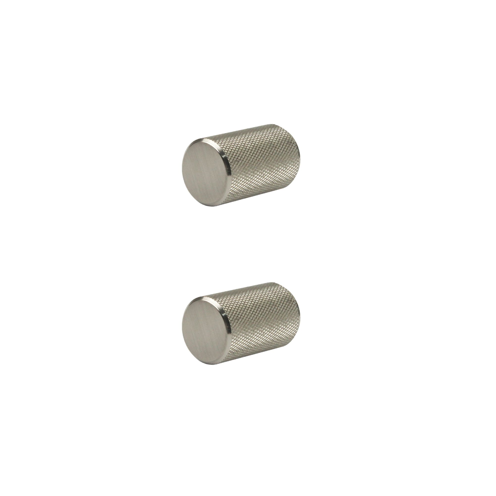 GoodHome Dukkah Satin Nickel effect Kitchen cabinets Round Pull Handle (L)1.8cm (D)30mm, Pack of 2