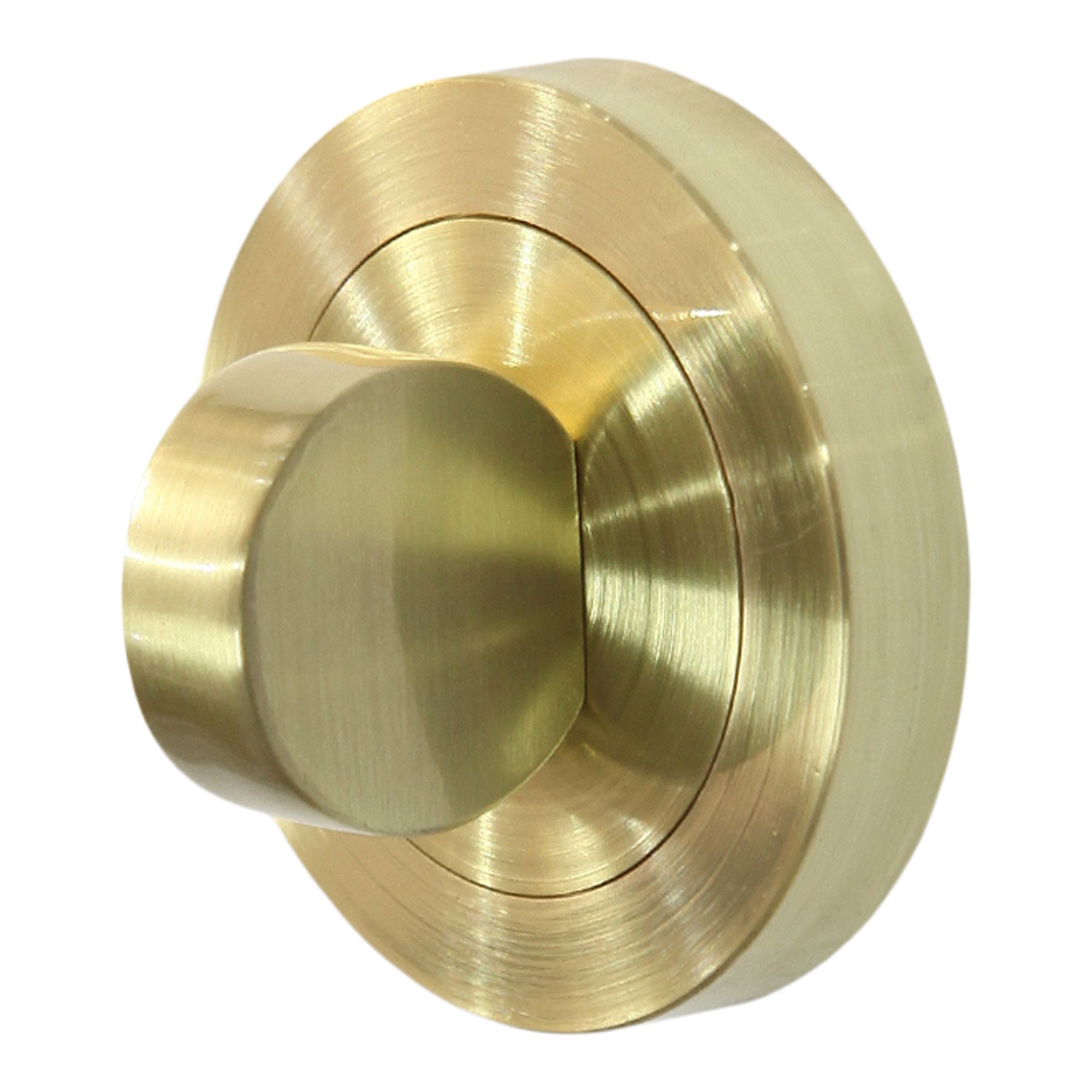 GoodHome Duod Brushed Electroplated Brass effect Round Thumbturn, Pair of 2