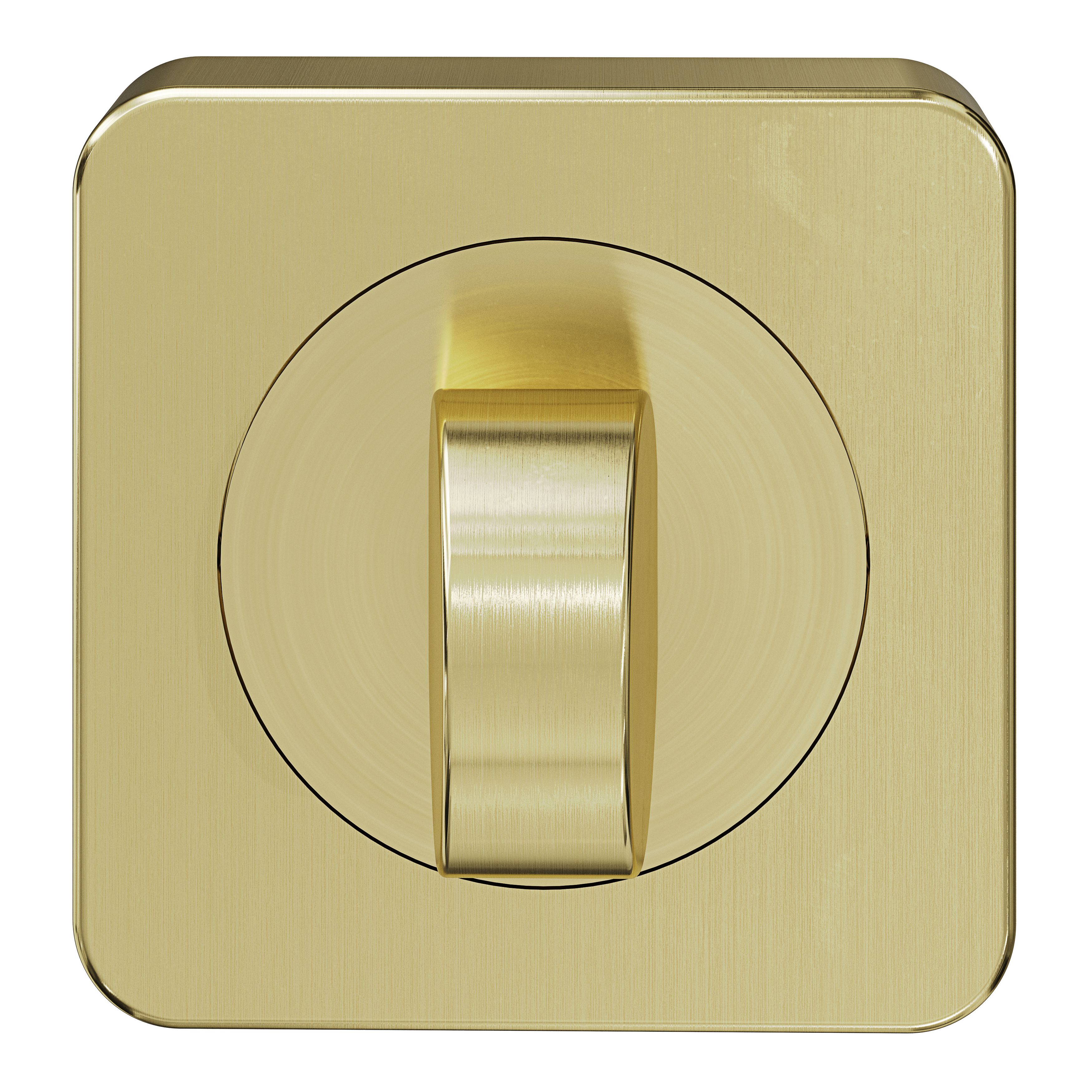 GoodHome Duod Brushed Electroplated Brass effect Square Thumbturn, Pair