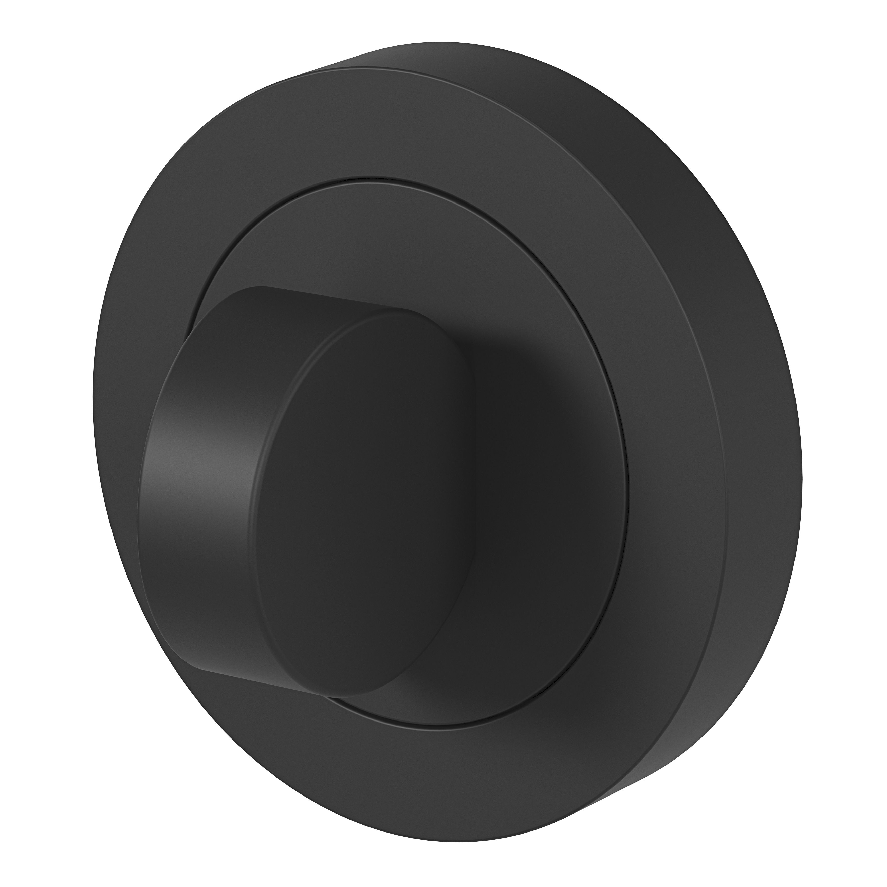 GoodHome Duod Matt black Zamak Round Thumbturn (Dia)52mm, Pair