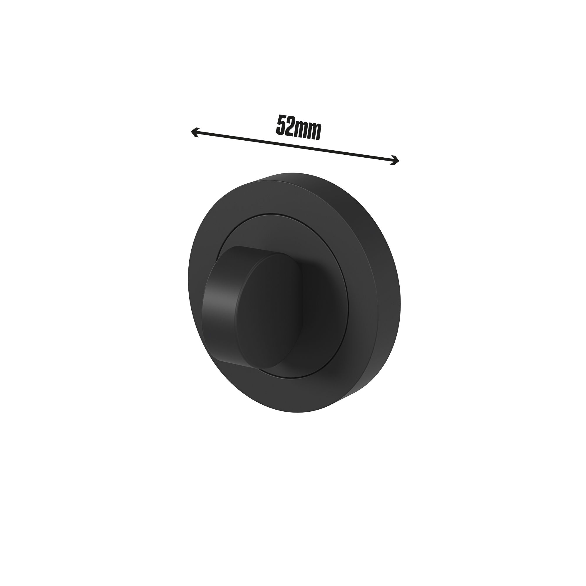 GoodHome Duod Matt black Zamak Round Thumbturn (Dia)52mm, Pair