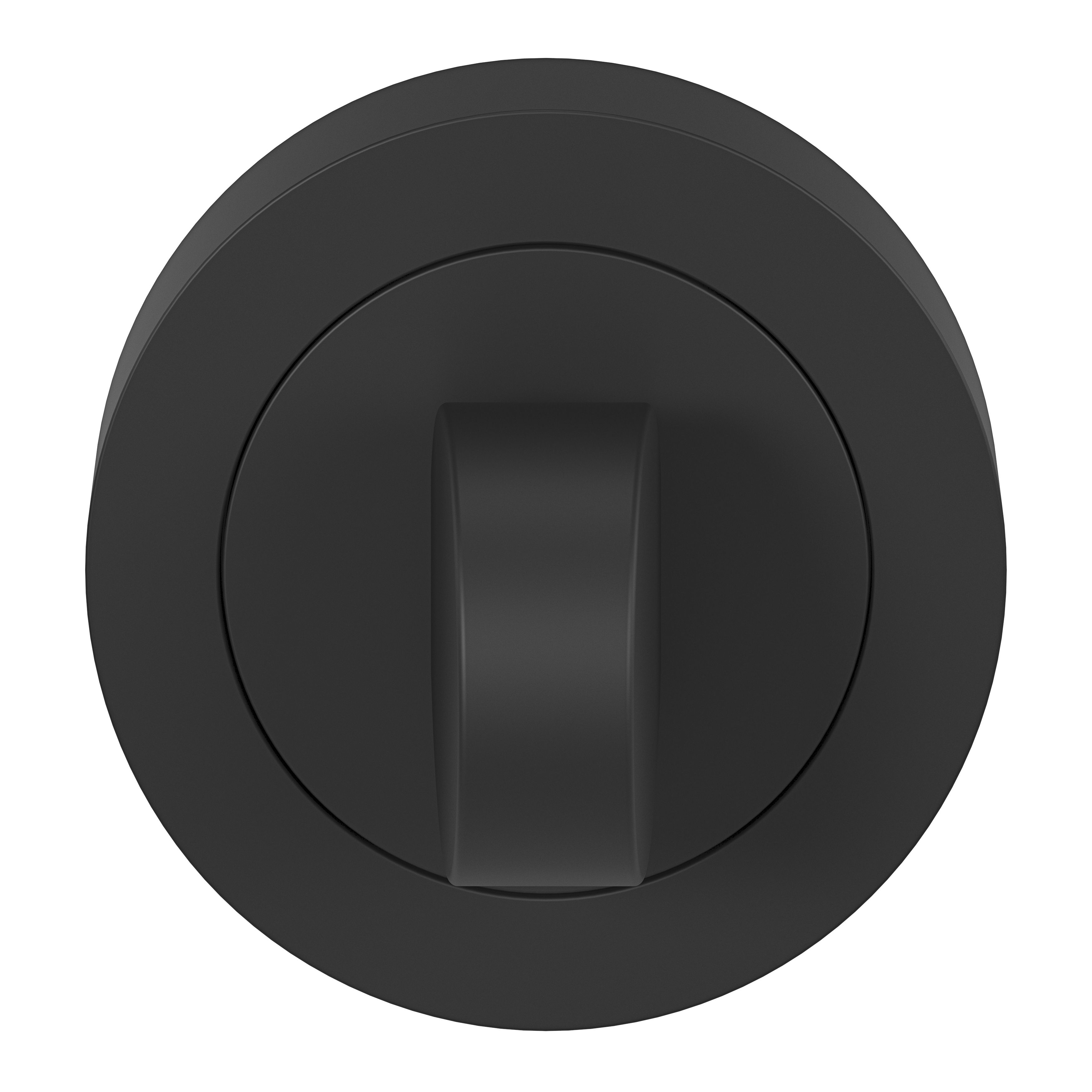 GoodHome Duod Matt black Zamak Round Thumbturn (Dia)52mm, Pair