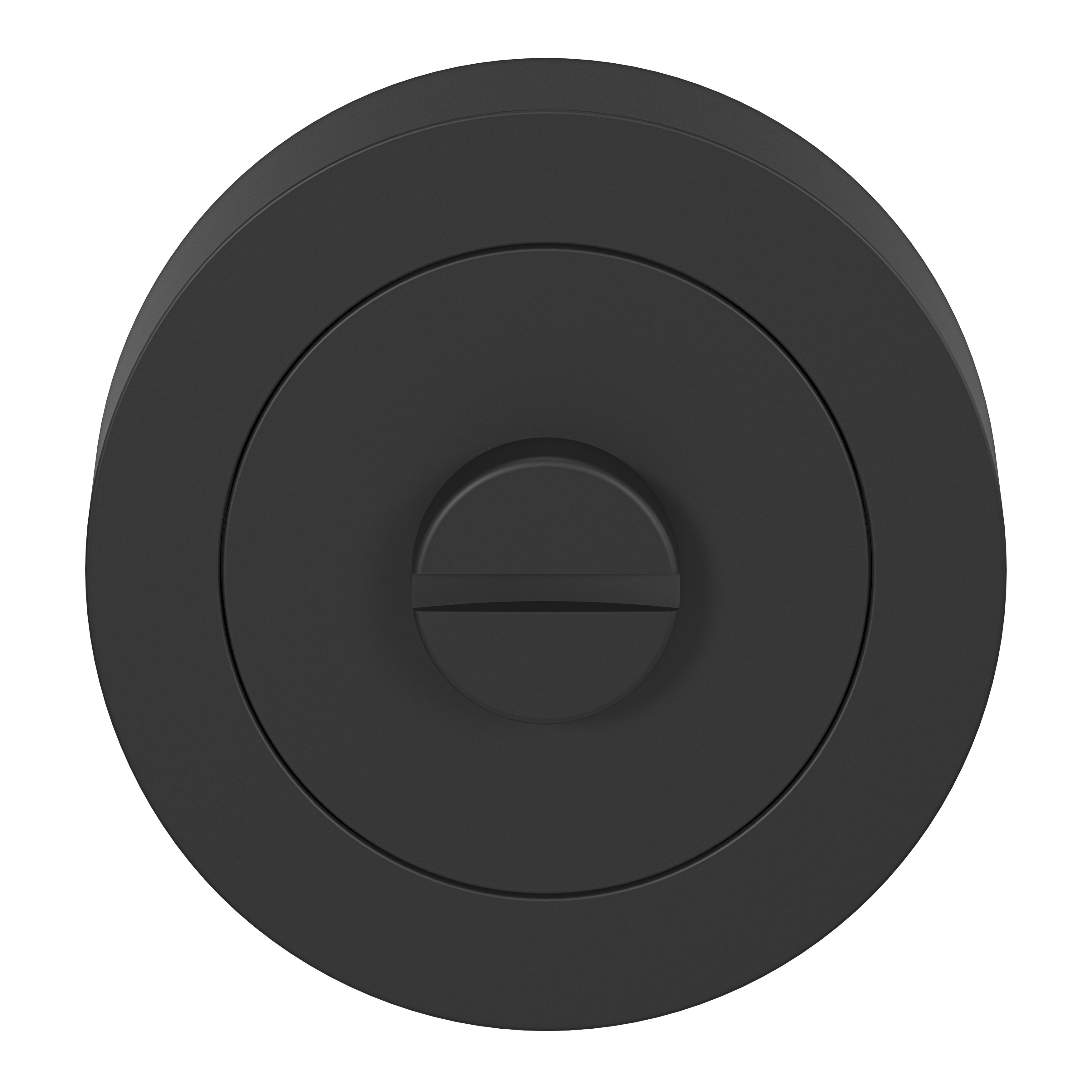 GoodHome Duod Matt black Zamak Round Thumbturn (Dia)52mm, Pair