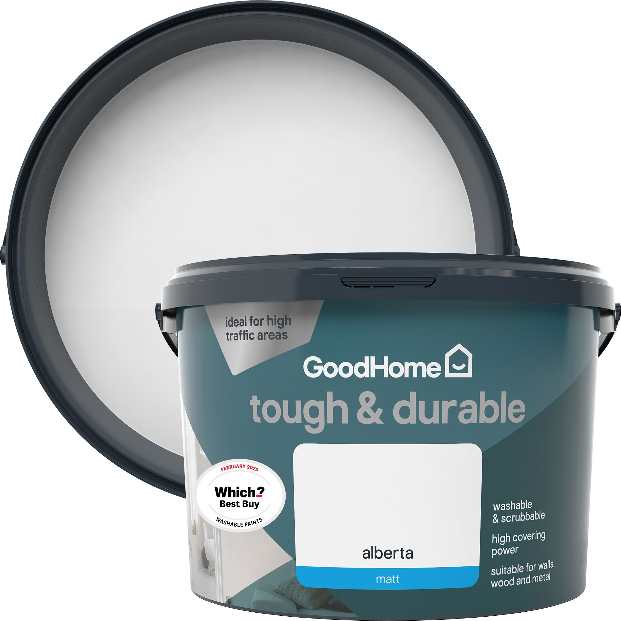 GoodHome Durable Alberta Matt Emulsion paint, 2.5L