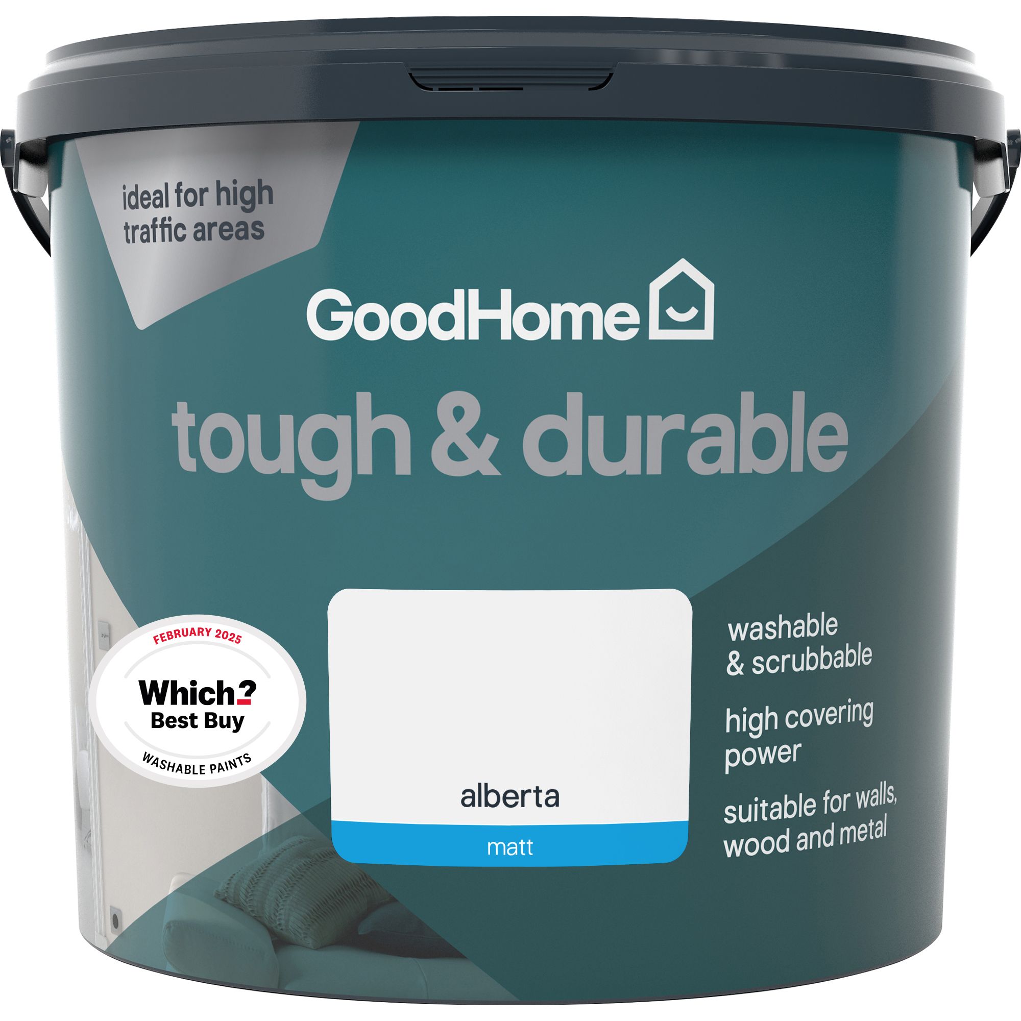 GoodHome Durable Alberta Matt Emulsion paint, 5L