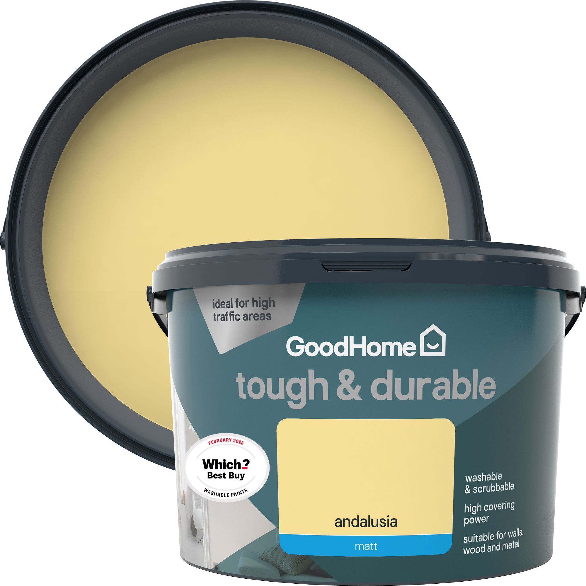 GoodHome Durable Andalusia Matt Emulsion paint, 2.5L