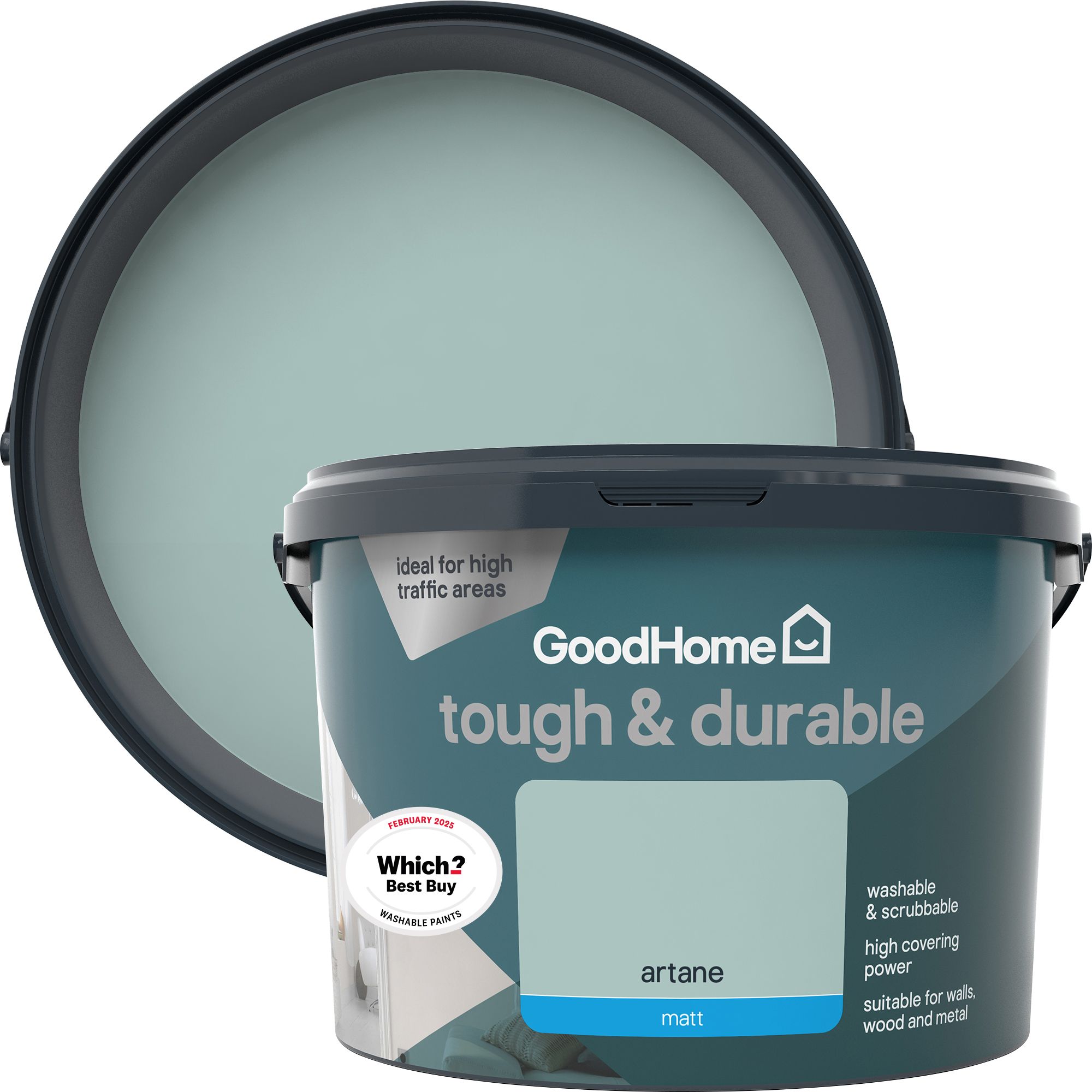 GoodHome Durable Artane Matt Emulsion paint, 2.5L