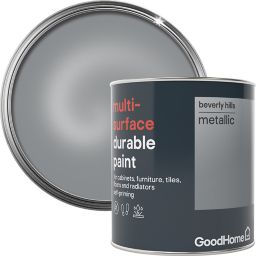 GoodHome Durable Beverly hills Metallic effect Multi-surface paint, 750ml