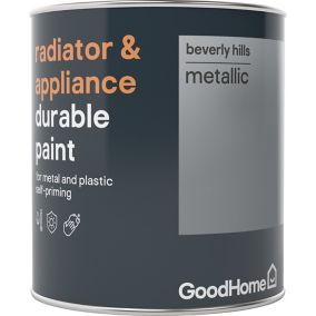 GoodHome Durable Beverly hills Metallic effect Radiator & appliance paint, 750ml
