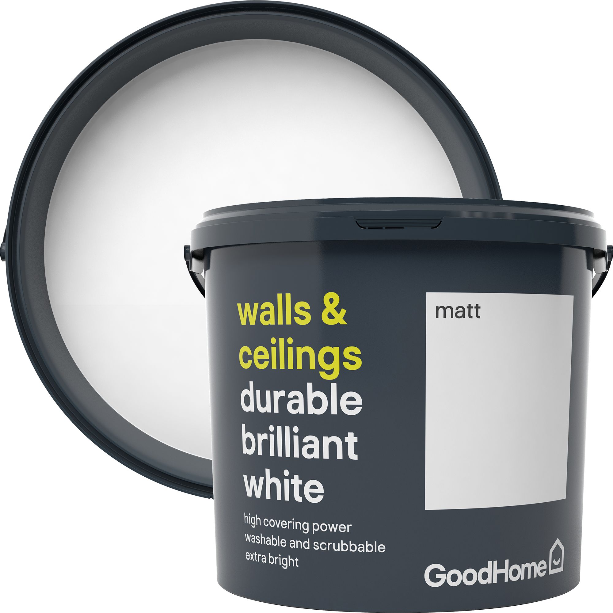 GoodHome Durable Brilliant White Matt Emulsion Paint, 5L | DIY At B&Q