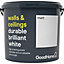 GoodHome Durable Brilliant white Matt Emulsion paint, 5L