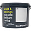 GoodHome Durable Brilliant white Silk Emulsion paint, 10L