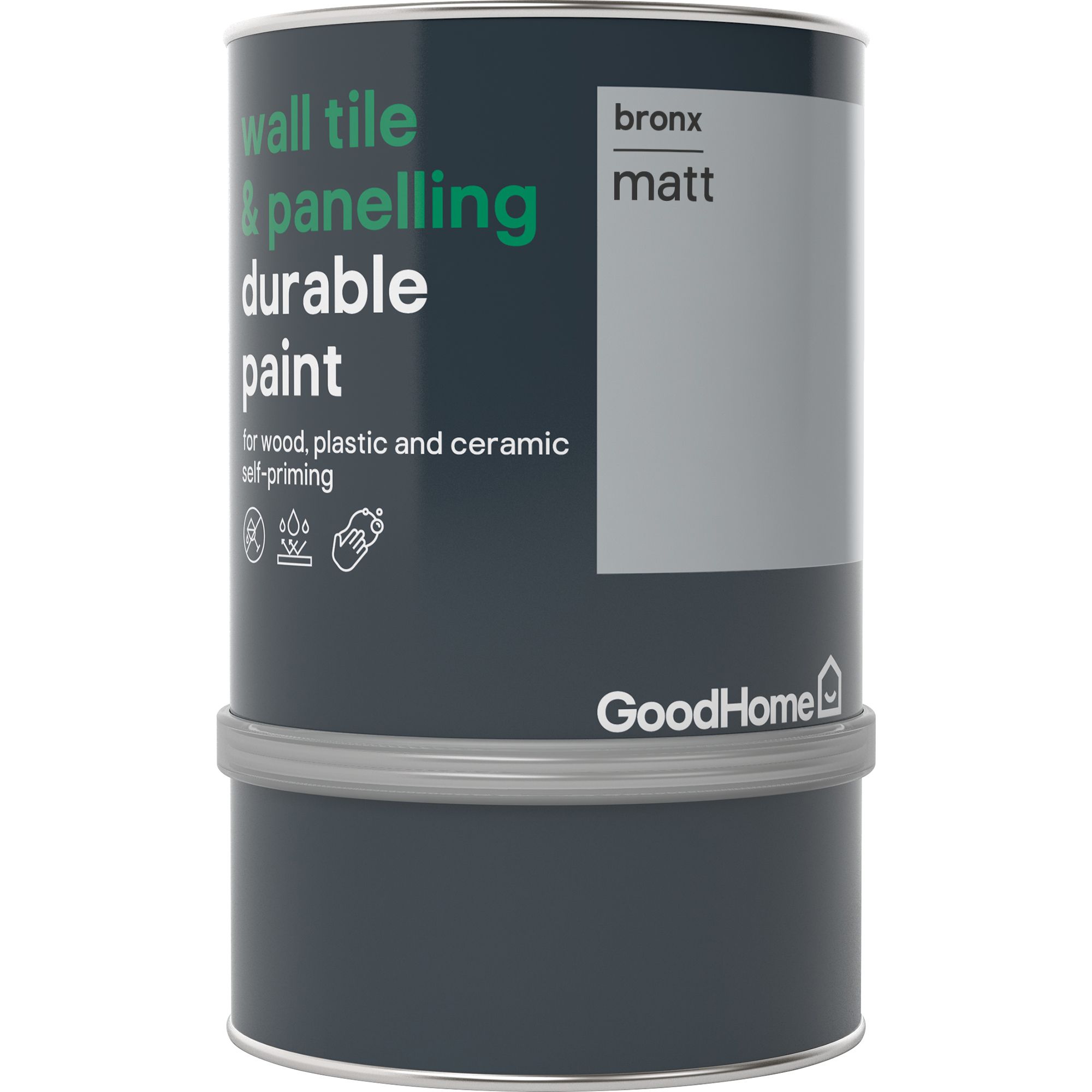 GoodHome Durable Bronx Matt Living area Wall tile & panelling paint, 750ml